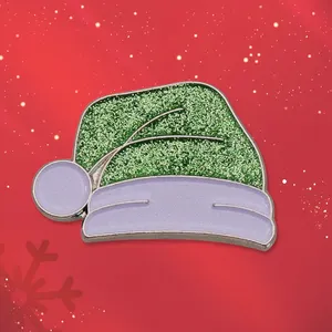 Bros kilat Santa Claus Bell pohon Natal lencana topi Pin natal mantel Sweater aksesori Natal Pin Enamel berkilau