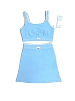 Ensemble de golf S5 deux pièces : haut uni, soutien-gorge de sport, short imperméable pour le yoga