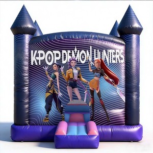Château gonflable commercial K-pop Demon Hunters sur le thème des dessins animés personnalisés, en PVC, pour saut et amusement - Product Image 1