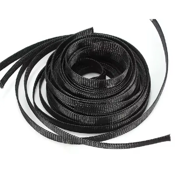 China Production wear resistant PET braided sleeve braided fiberglass sleeve high temperature