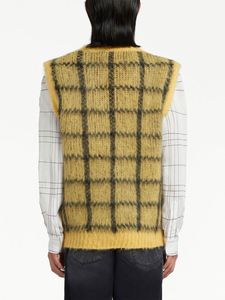 Pull rayé à carreaux imprimé à col en V sans manches à la mode personnalisé, gilet tricoté décontracté, pull en coton pour hommes - Product Image 2