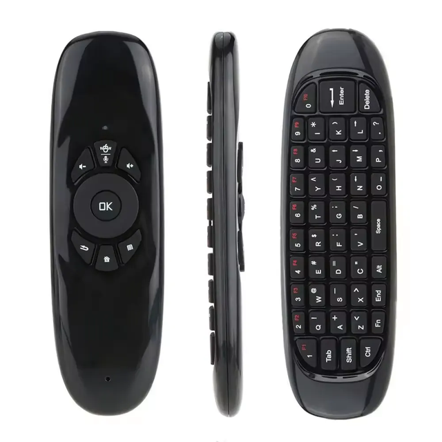 RCU 2.4G Mini USB Wireless Remote Control Oval Android Flying Mouse Double Sided Mini Keyboard C120 air Fly Mouse RCU120