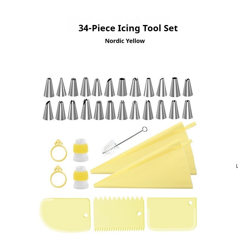 Nordic Yellow 34-Pc Piping Nozzle Set (Bag)