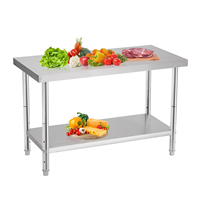 Nouvelle arrivée 201 304 Table de préparation en acier inoxydable ustensiles de cuisine d'extérieur banc de table de travail pour hôtels et restaurants