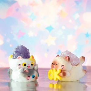 Ruijie MeowFun Crystal Blind <b>Box</b> Cartoon <b>Cat</b> Resin Ornament Gift Home Decoration Artistic Desktop Decor - Product Image 3