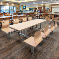 Ensemble de chaises de table à manger de restaurant contreplaqué robuste cadre en fer 8 places à usage commercial contemporain durable