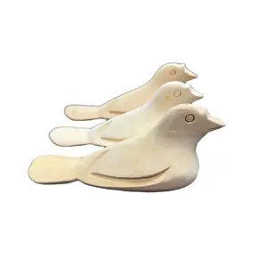 Mão-esculpir madeira sólida figura pássaro