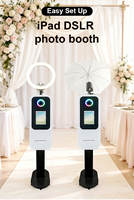 Machine Photobooth avec Imprimante Intégrée, Éclairage Photo, Compatible Appareil Photo Reflex Numérique et iPad, Fournitures de Fête