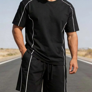 Conjunto de camiseta fina de verano de secado rápido para hombre, ropa deportiva informal para ciclismo al aire libre, ejercicio, fitness, correr, personalizable.F10 - Product Image 1