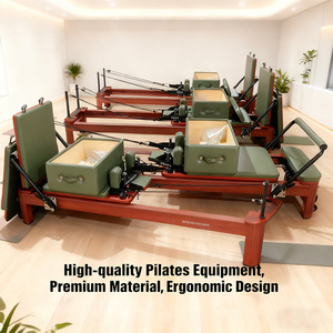 Lit de Pilates Reformer en bois d'érable, de chêne et de hêtre, magnifique, exquis, durable, portable et réglable, pour studio de Pilates et bien-être - Product Image 3