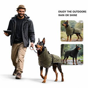 Manteau imperméable et coupe-vent pour chien, veste d'extérieur, poncho réfléchissant en toile lavable pour chiens de taille moyenne à grande, léger et polyvalent - Product Image 1