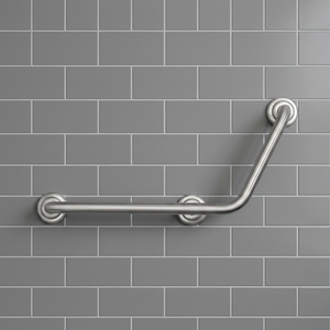 Barre de sécurité antidérapante pour salle de bain, design minimaliste, barre d'appui en forme de L, montage mural, acier inoxydable 304, chrome poli - Product Image 1