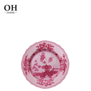 Популярный набор посуды из костяного фарфора для свадеб и торжеств, розовый с цветочным узором, роскошный сервиз, декоративная посуда для мероприятий и кейтеринга - Product Image 6