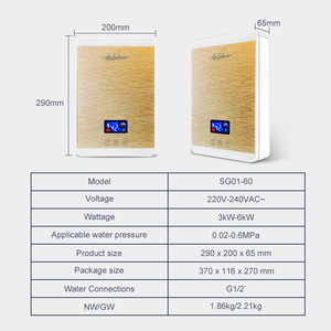 Diferentes tipos de calentadores de agua inteligentes 3-6KW Calentador eléctrico de agua caliente rápido para uso en la ducha Fácil instalación Puede agregar función Wifi - Product Image 3