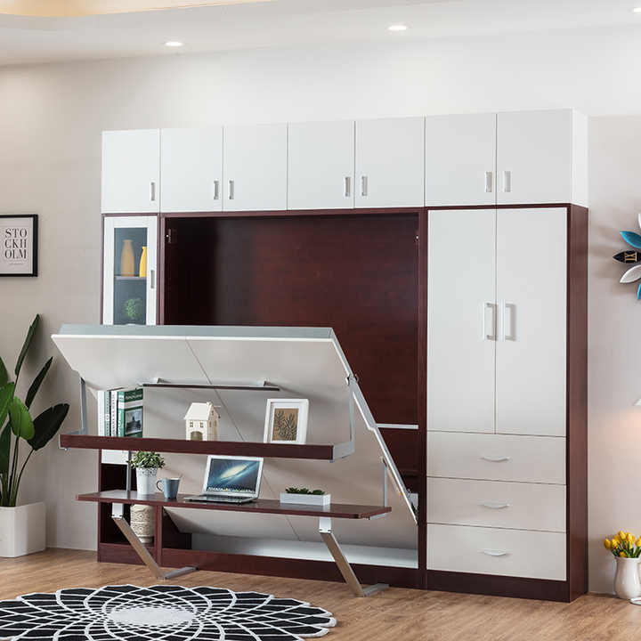 High Quality Wooden Folding Wall Bed - Murphy Bed with Desk