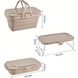 OEM ODM Boîte de rangement extérieure pliable en plastique personnalisée pour camping pique-nique Assaisonnement étanche Coffre de voiture Vaisselle écologique - Product Image 2