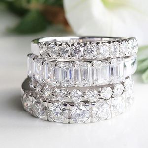 Dylam Trendy Design S925 <b>Silver</b> 18K Gold Plated Wedding Promise Engagement Diamond Baguette 5A Cubic Zirconia <b>Eternity</b> <b>Rings</b> - Product Image 1