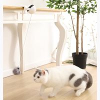 Jouet interactif pour chat et chien d'intérieur, souris robotique électrique automatique, jouet pour animaux de compagnie en peluche durable avec plumes, emballé en boîte