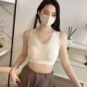 Skin friendly si adatta perfettamente senza anello in acciaio <span class=keywords><strong>reggiseno</strong></span> coppa fissa Sujetador sin costuras tracolla larga elastica <span class=keywords><strong>reggiseno</strong></span> senza cuciture in seta di ghiaccio - Product Image 1