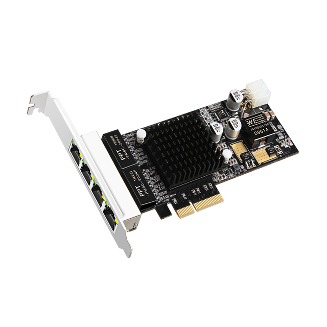 GigE Vision PoE+ Frame Grabbers 10/100/1000Mbps PCIe 4 Port POE Lan Card