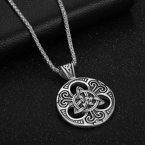 Nordic Selling Viking Jewelry Collier pendentif en acier inoxydable rétro hip-hop noeud celtique pour hommes - Product Image 5