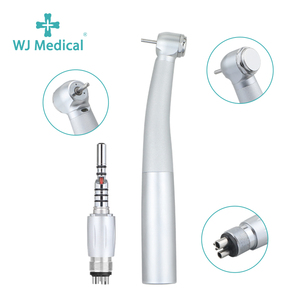 Pulsador de cabeza de 4 orificios de alta calidad, pieza de mano LED de fibra óptica de alta velocidad para cirugía Dental