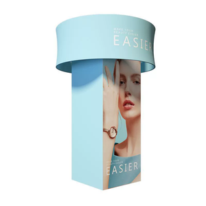 Mur d'inscription promotionnel pour exposition, mariage, fête, avec rideau rapide, <span class=keywords><strong>colonne</strong></span> cube irrégulière et espace de rangement - Product Image 1