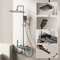 FSH OEM Led Affichage Numérique Bain Douche Mitigeur Robinet Pluie Haute Pression 4 Fonctions En Acier Inoxydable Appartement Hôtel