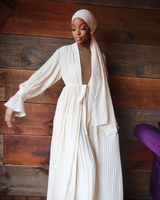 Ensemble Abaya 3 pièces froissé Kimono ouvert en mousseline de soie plissée Dubaï Turquie Caftan vêtements islamiques Abaya robes musulmanes pour femmes