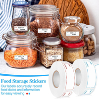 Étiquettes autocollantes rectangulaires en vinyle amovibles, imperméables, multicolores, personnalisées OEM/ODM, pour la date de conservation des aliments et le congélateur