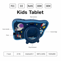 Tablet Anak 7 Inch Android 8.1 2GB 16GB WiFi 1024x600 Spaceman Tablet PC Edukasi Anak dengan Casing Astronaut dan Bracket