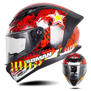 SOMAN Integralhelm DOT-Zertifiziert Vollständig Abdeckender Motorradhelm für Männer und Frauen mit Transparenter Linse Motorrad-Fahrhelm Roller - Product Image 4