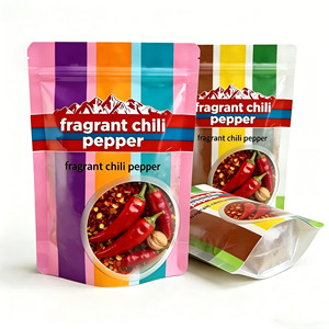 Sachet Doypack Personnalisé Imprimé avec Fenêtre Transparente 250g 100g pour Emballage d'Épices (<span class=keywords><strong>Piment</strong></span>, Ail, <span class=keywords><strong>Cannelle</strong></span>) - Product Image 2