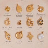 Collier en acier inoxydable plaqué or 18 carats, pendentif soleil lune, vente en gros