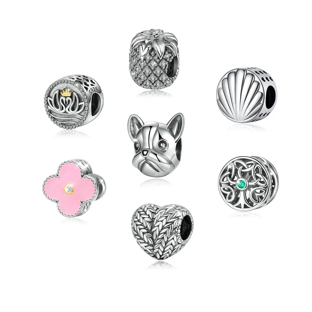 Trang Sức Nữ Bằng Bạc Sterling 925 Trang Sức Mắt Xanh Ác Quỷ Tự Làm Hạt Charm Vòng Tay