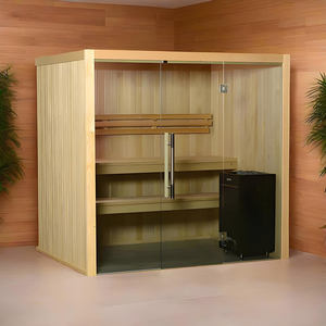 Sauna extérieur électrique moderne et zone de <span class=keywords><strong>repos</strong></span>, <span class=keywords><strong>maison</strong></span> en bois préfabriquée, bain à remous, villa en bois massif - Product Image 5