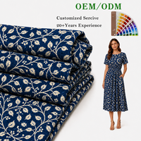 Livraison rapide, design personnalisé, tissu imprimé numérique 100% rayonne doux à motifs de feuillage pour robe femme