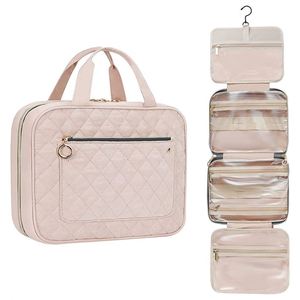 Bolsa de Aseo de Viaje Impermeable con Logotipo Personalizado Rosa, Organizador Elegante para Maquillaje, Cosméticos y Artículos de Aseo Diarios Durante Viajes - Product Image 1