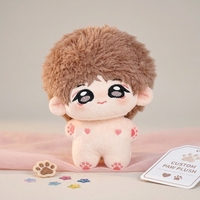 Peluche personnalisée à cheveux bouclés, corps nu, motif patte, jouet en peluche courte en coton PP pour cadeau et décoration
