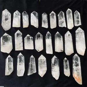Tongkat Titik Penyembuhan Kristal Batu Quartz Bening Besar Alami untuk Dekorasi