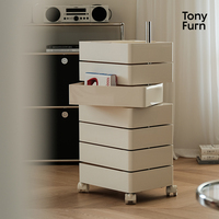 Meuble de rangement moderne pour salon et chambre à coucher, en plastique ABS, rotatif à 360°, durable, 7 tiroirs
