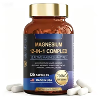 Capsules de glycinate de magnésium, complément alimentaire à base de plantes pour le sommeil, capsules de bisglycinate de magnésium pur, soutien immunitaire au magnésium
