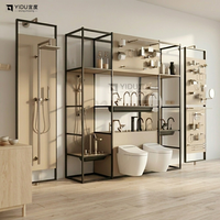 Présentoir de salle de bain en métal robuste, autoportant et modulaire, pour robinets de douche et mitigeurs