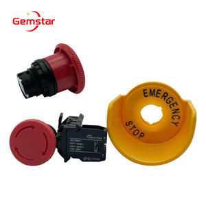 ปุ่มหยุดฉุกเฉินแบบล็อคตัวเองสีเหลืองขนาด 22 มม. พร้อมป้ายสวิตช์ ป้ายเตือนหยุดขนาด 60/40 มม. วงแหวนพลาสติกแบบกำหนดเองได้ มาตรฐาน IP65 รองรับกระแสสูงสุด 10A - Product Image 6