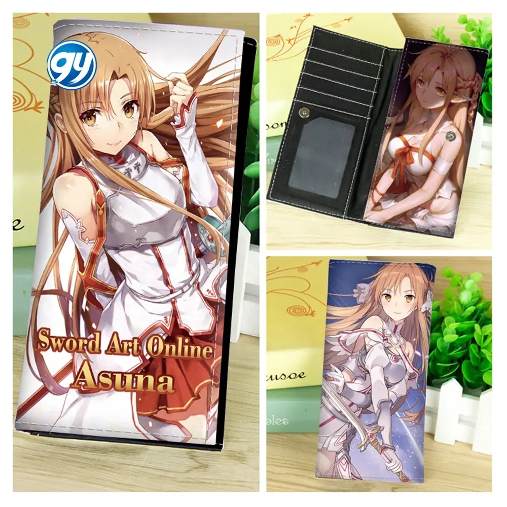 Anime Sword Art Online uzun cüzdan Yuki Asuna bayan bozuk para cüzdanı