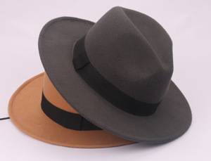 Fedora Großhandel Logo Herbst Mode Hüte Damen benutzer definierte Winter breite Sombrero Cubo Pesca dor Krempe Seil Band Frauen Filz Hut - Product Image 4