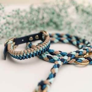 anpassbar neu eingetroffen hundeprodukt einstellbar nylon luxus design geflochten hund paracord perlen hundehalsband leine und halsband - Product Image 3