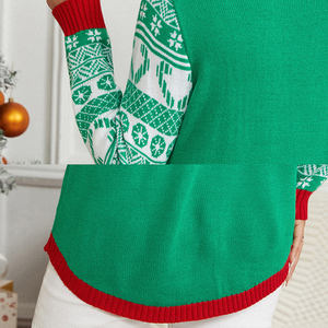 Wholesale Christmas <strong>Cat</strong> Meowy <strong>Jumper</strong> Crewneck Long Sleeve Pullover Decoration Ugly Jacquard Ribbed Sequin Knitted <strong>Women</strong> Sweaters - Product Image 5