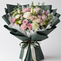 Papier d'emballage floral imperméable pour fleuriste, 58*58cm, finition mate, emballage pour bouquet de fleurs fraîches, vente en gros, 20 feuilles/paquet