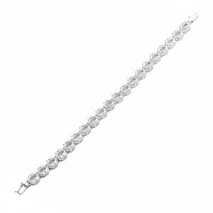 Pulsera de tenis de piedra CZ de racimo de estilo geométrico, venta al por mayor, joyería de plata de ley 925 hecha a mano turca - Product Image 2